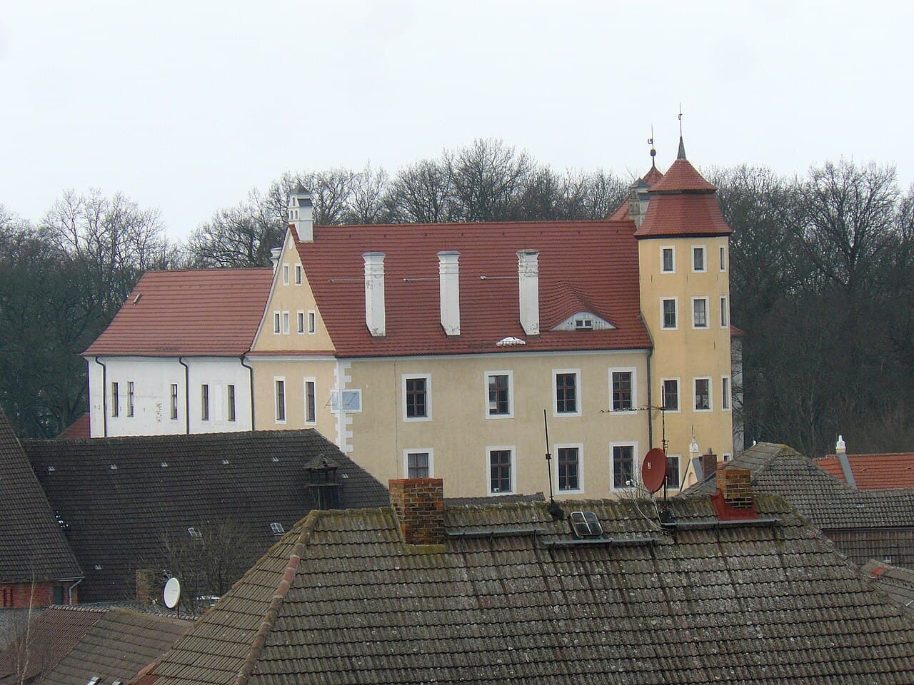 Renaissanceschloss Penkun über den Dächern der Altstadt